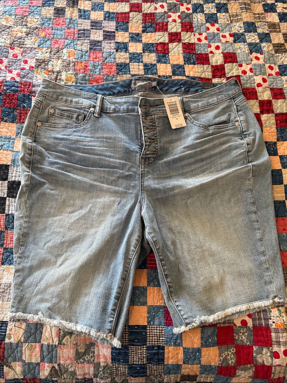 torrid Light Wash Denim Bermuda Shorts - Light Blue Womens Size 18